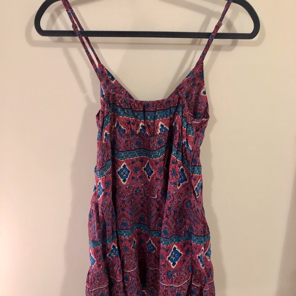 Pink/Teal/White Tiered Shift Dress - Picture 2 of 3